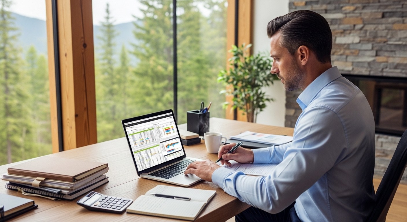 Property manager calculating Airbnb profitability using revenue reports and operating cost analysis